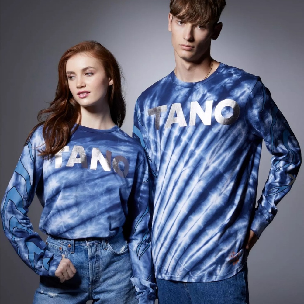 TANO Blue Tie-Dye Long Sleeve Shirt